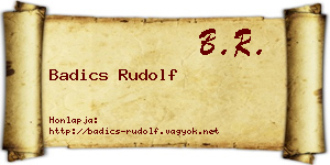 Badics Rudolf névjegykártya