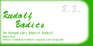 rudolf badics business card